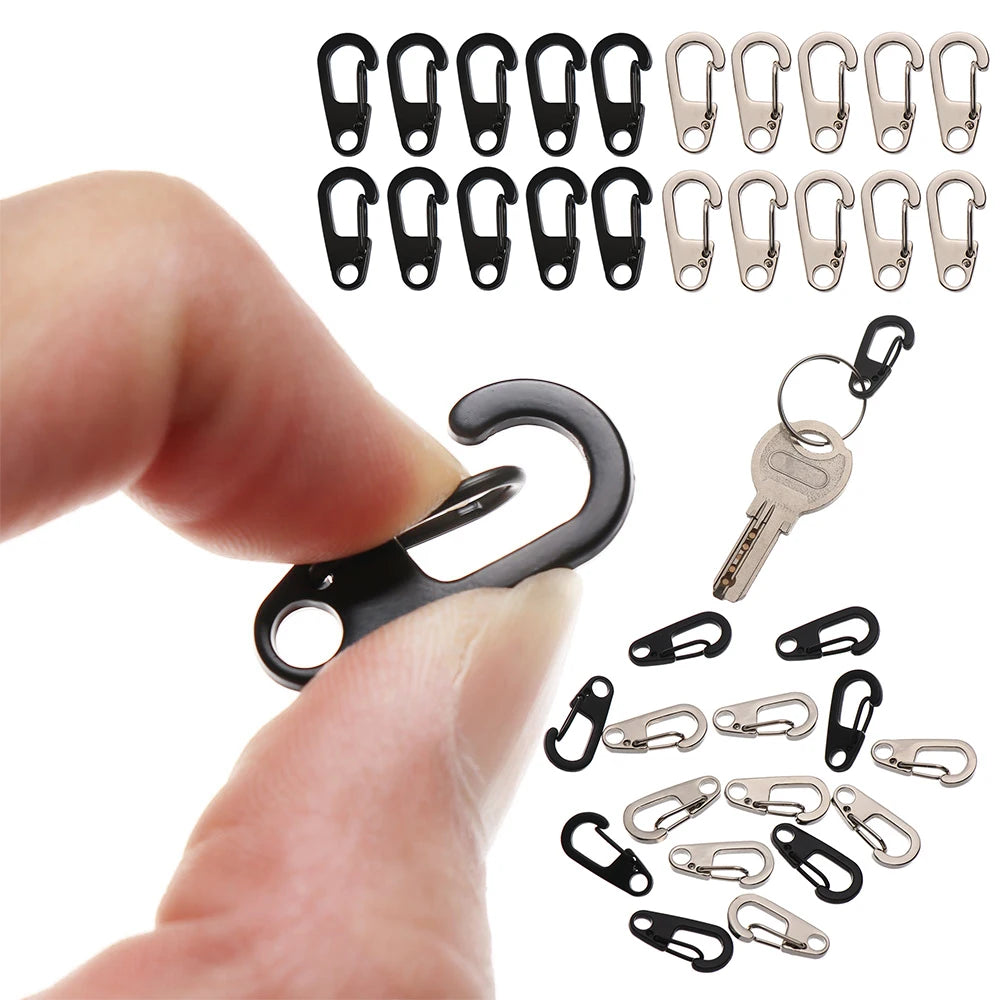 4/10Pcs Carabiner D-Ring Key Chain Spring Clips Mini Aluminium Alloy Hang Buckle Survival EDC Gear Outdoor Camping Keyring Tool Beauty World Shop