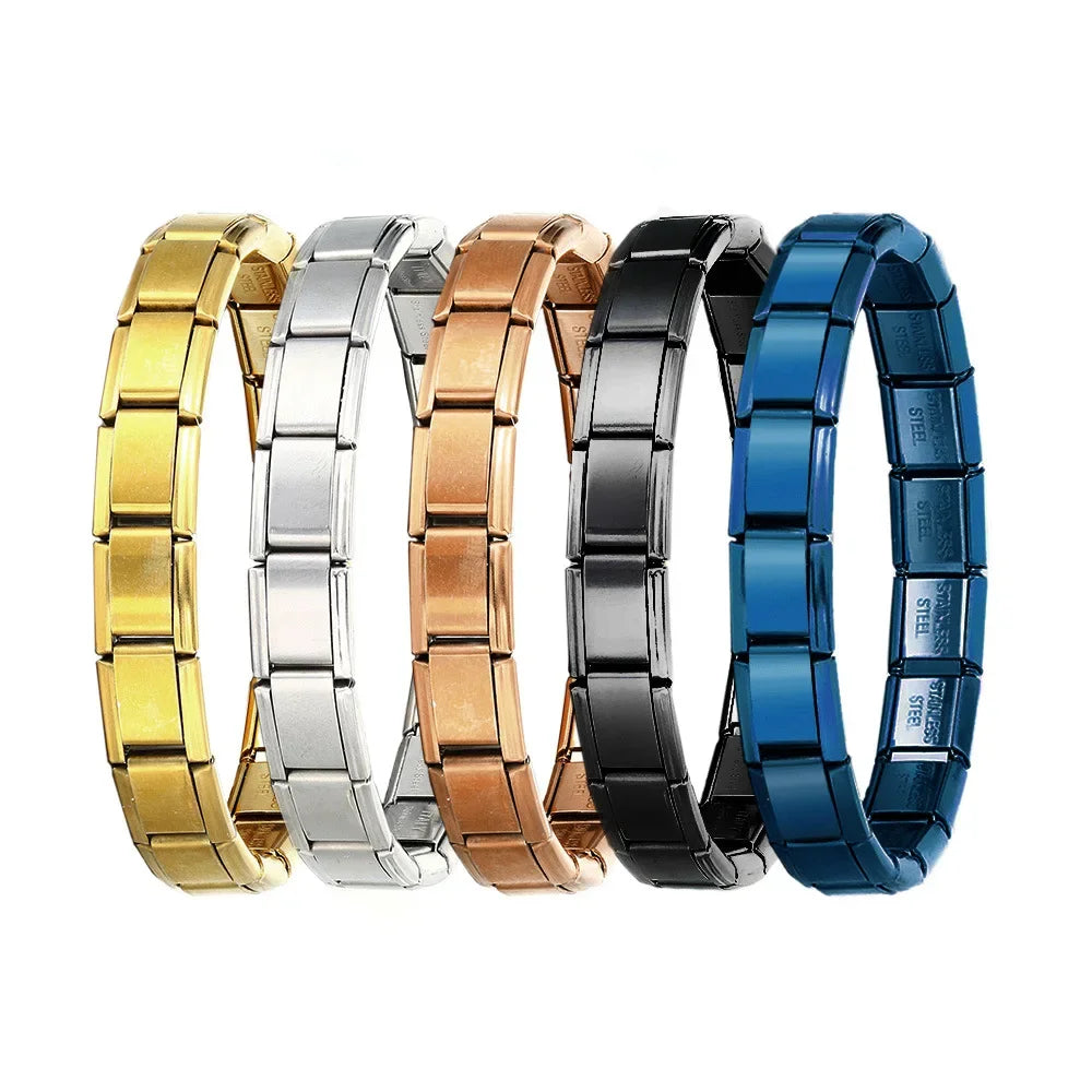 2024 New Popular Fashion Italian Module Charm Links Fit 9mm Bracelet Stainless Steel Links Jewelry Making Beauty World Shop