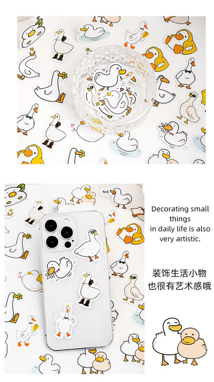 Etori Life46pcs/pack Good Life Duck Album decorative stickers Self-adhesive stickers for DIY student stationery notebook diary Beauty World Shop