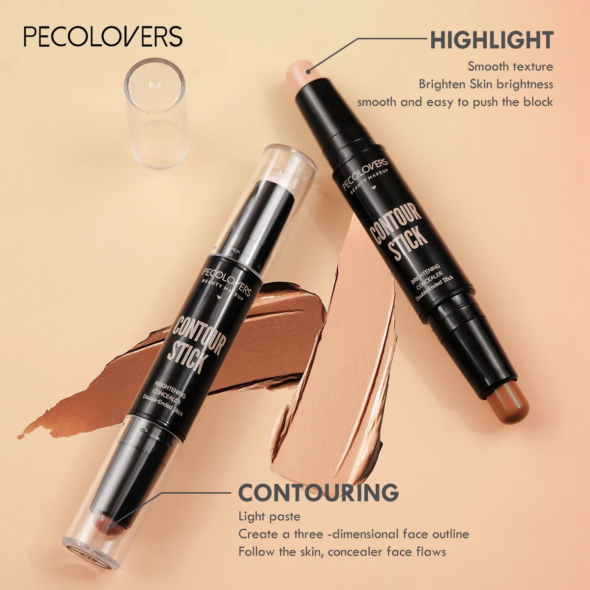 Contouring Stick with Double-headed Concealer Highlighter for Three-dimensional Nose Bridge Shadow V Face High Nose Bridge Beauty World Shop