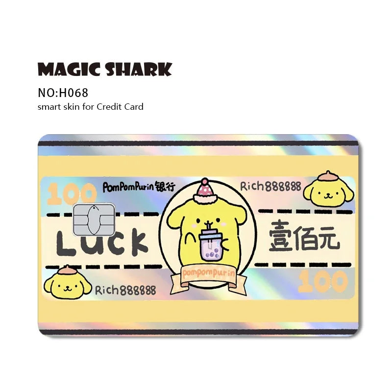 Hot Sale Hello Kitty Kuromi Holographic Laser Shinny Film Skin Cover Sticker for Debit Credit Card Bank Card Beauty World Shop