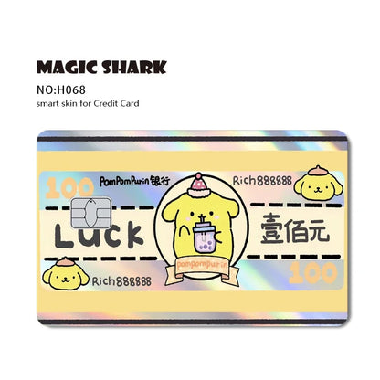 Hot Sale Hello Kitty Kuromi Holographic Laser Shinny Film Skin Cover Sticker for Debit Credit Card Bank Card Beauty World Shop