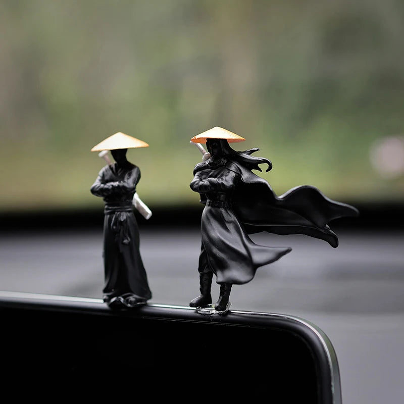 Resin Mini Figurines Decorative 50mm Ancient Sino-Japanese Samurai Warriors Office Cubicle Home Desktop Car Interior Model Gifts Beauty World Shop