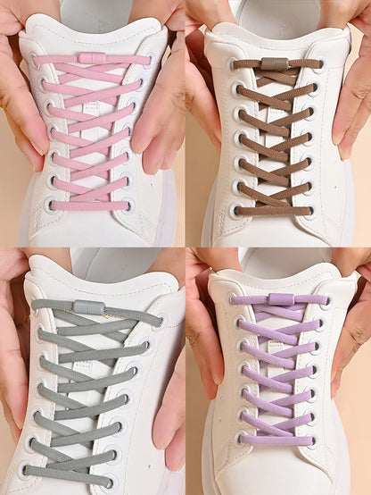 Elastic No Tie Shoelaces Semicircle Shoe Laces For Kids and Adult Sneakers Shoelace Quick Lazy Metal Lock Laces Shoe Strings Beauty World Shop