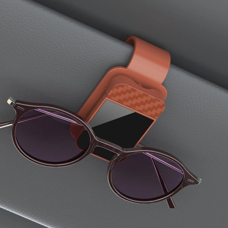Car Carbon Fiber Eyeglass Clip Multifunctional Car Sunglasses Frame Ticket Clip Horizontal Sunshade Sunglasses Storage Product Beauty World Shop