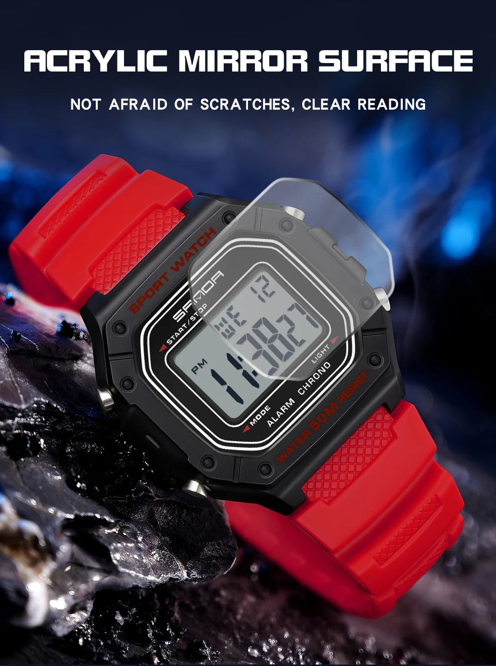 SANDA 2156 Fashion Mens Watch Military Water Resistant Sport Watches Army Big Dial Led Digital Wristwatches Stopwatches For Male Beauty World Shop