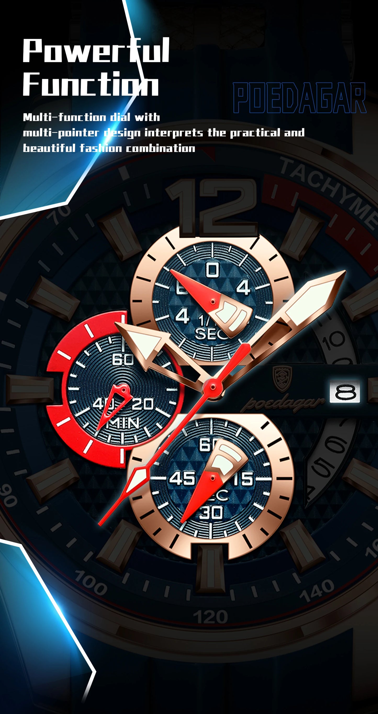 POEDAGAR Luxury Watch For Men Date Chronograph Luminous Waterproof Silicone Male Watch Fashion Sports Quartz Men's Watches Reloj Beauty World Shop