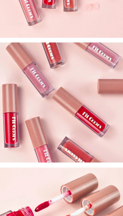 Fit Colors Velvet Lip Gloss Set — 4-Piece Non-Transfer, Diamond Finish, Long-Lasting Lip Gloss Collection Beauty Trend Shop