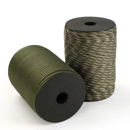 100M 550 Military Standard 9-Core Paracord Rope 4mm Outdoor Parachute Cord Survival Umbrella Tent Lanyard Strap Beauty World Shop