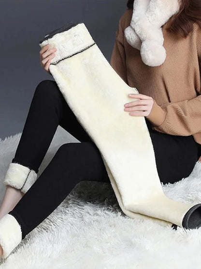 Women Thermal Leggings Winter Warm Sexy Elastic Translucent Pantyhose Female Fleece Thermal High Waist Slim Thicken Tight Pants Beauty World Shop
