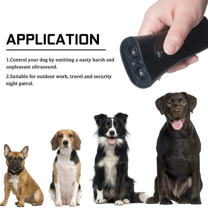 Double Ultrasonic Pet Dog Repeller Anti Barking Stop Bark Training Device High Power Dog Training Repellents not include Battery Beauty World Shop
