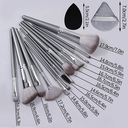 14pcs Makeup Brush Set Portable Soft Makeup Tool&2pcs Wet Wet Dual Use Makeup Egg&2pcs Triangle Sponge Makeup Powder Puff Beauty World Shop