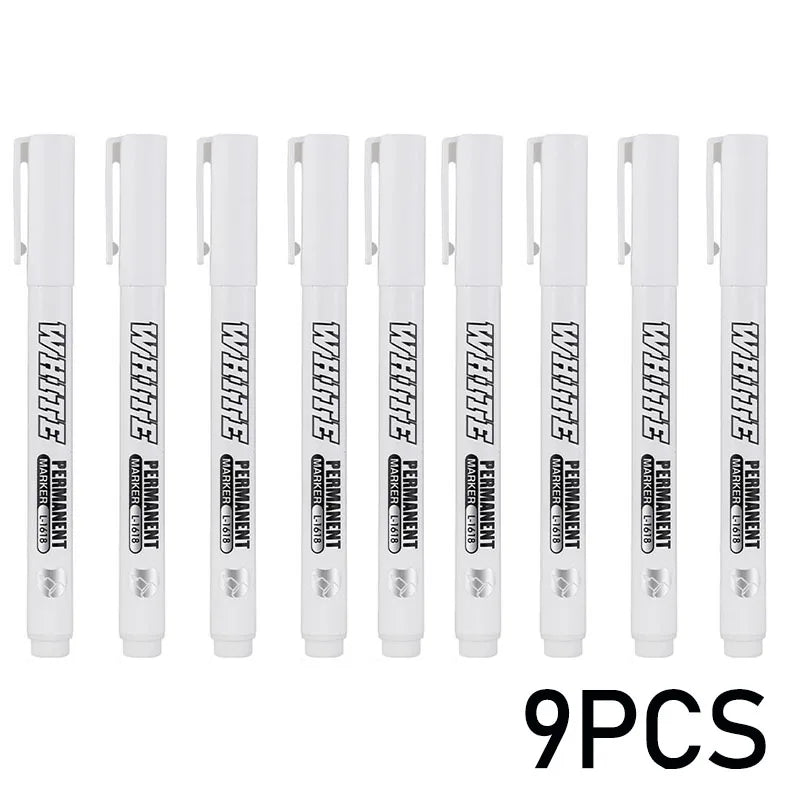 New 1/2/3PCS Waterproof Metal Marker Permanent White Paint Pen Washing Art Painting Graffiti Pens Fabric Wood Leather Marker1MM Beauty World Shop