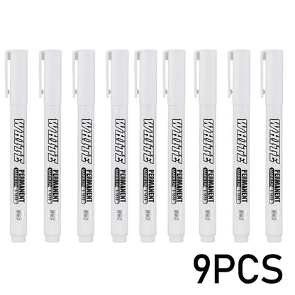 New 1/2/3PCS Waterproof Metal Marker Permanent White Paint Pen Washing Art Painting Graffiti Pens Fabric Wood Leather Marker1MM Beauty World Shop