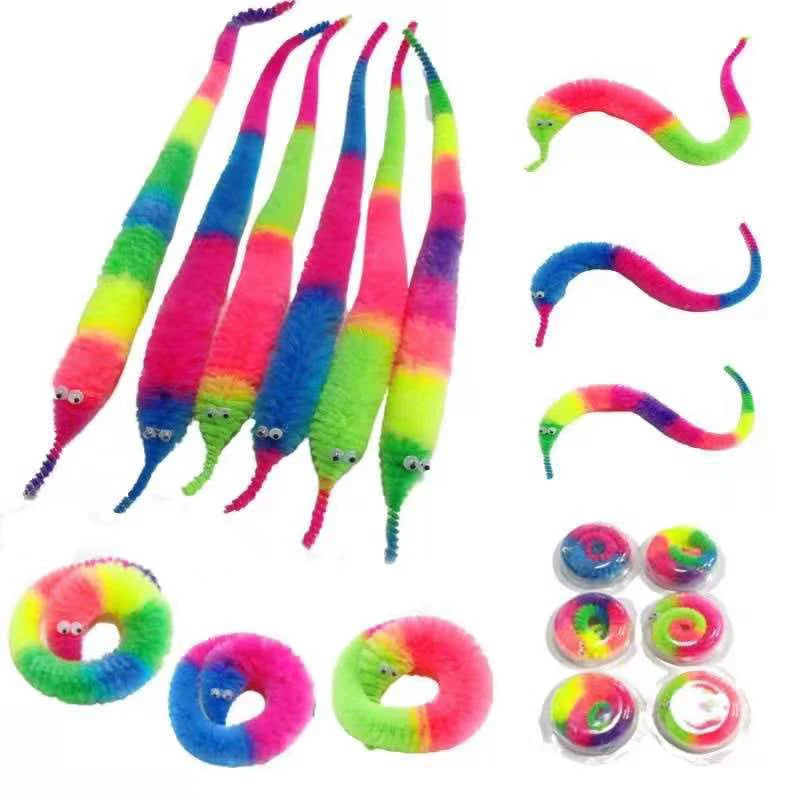 Cat interactive toys Tickle Cat Colorful bouncing ball Pet supplies Puzzle teasing indoor cat worm caterpillar elastic toy Beauty World Shop