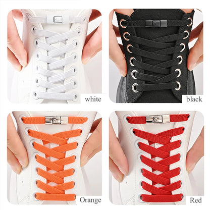 8mm No Tie Shoe Laces Press Lock Shoelaces Without Ties Elastic Laces Sneaker Kids Adult Widened Flat Shoelace for Shoes Beauty World Shop