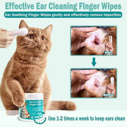 Pet Ear Cleaning Wipes Disposable Ear Care Finger Cover Convenient And Dirty Hand Ear Mite Ear Mite And Dogs Cleaning Wipes Beauty World Shop