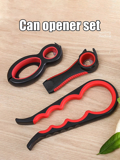 Multifunctional 6-in-1 Jar Opener And 4-in-1 Bottle Opener with Non-Slip Lids Gripper - Kitchen Tool for Easy Opening Beauty Fashion