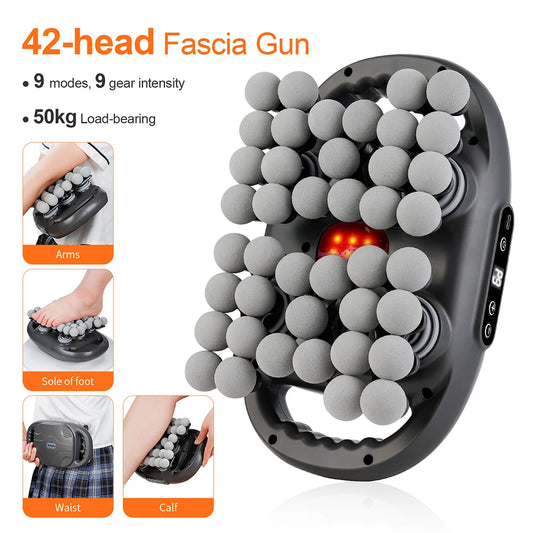 42-Heads Fascia Gun High-Frequency Vibration Body Massage Gun Back and Waist Massager Neck Shoulder Massager Muscle masajeador Beauty World Shop