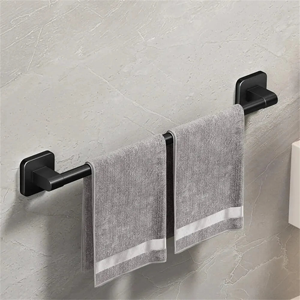 Wall Mounted Towel Rack Bathroom Storage Rack No Drilling Bathroom Horizontal Bar Towel Rack Kitchen Bathroom Accessories Beauty World Shop