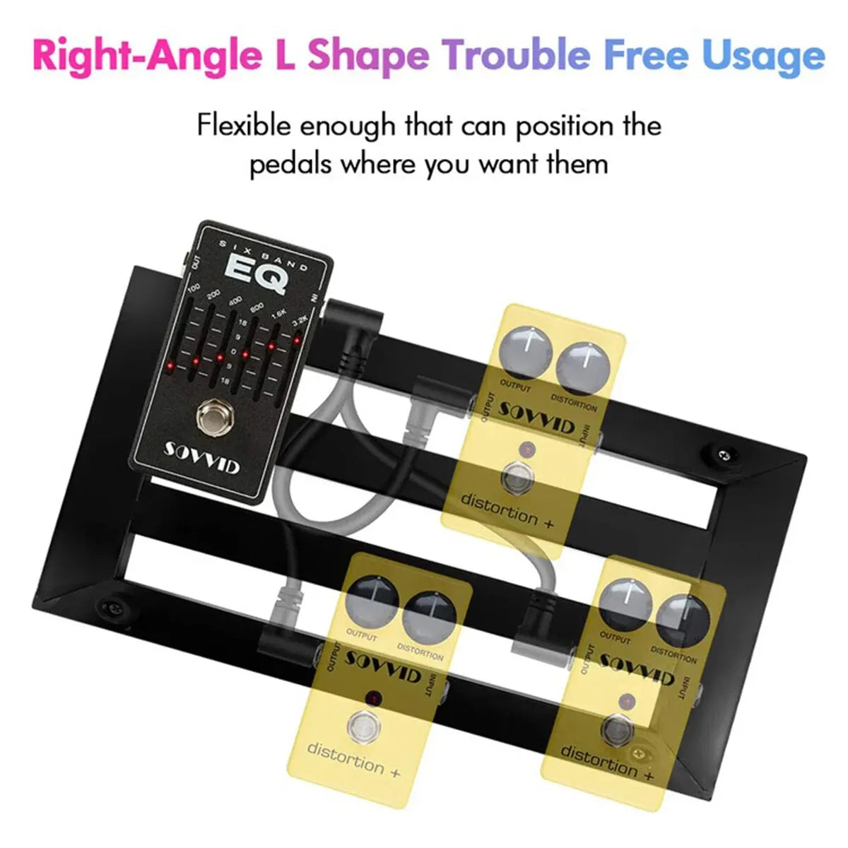 Miwayer Guitar Effect Pedal Flat Patch Cables 5 Inch Length with 1/4 Inch Right Angle Connectors Patch Cable Kit 1 Packs Beauty World Shop