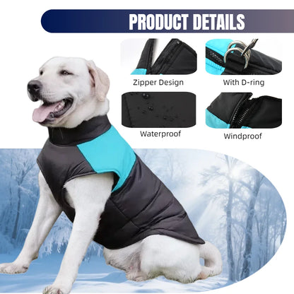Winter Big Dog Clothes Waterproof Vest Jacket For Small Dogs Cats Outdoor Warm Puppy Coat With D Ring Labrodor Pug Pet Costume Beauty World Shop