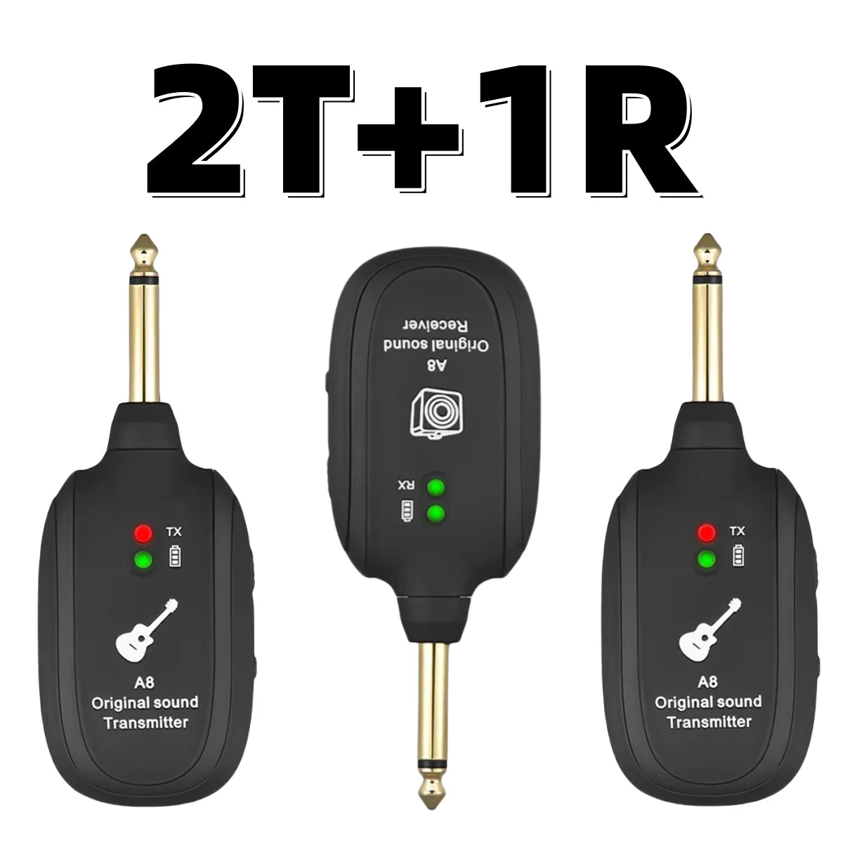 Miwayer A8 Wireless Guitar System Built in 4 Channels Wireless Guitar Transmitter Receiver for Electric Guitar Bass Violin Beauty World Shop