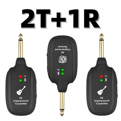 Miwayer A8 Wireless Guitar System Built in 4 Channels Wireless Guitar Transmitter Receiver for Electric Guitar Bass Violin Beauty World Shop