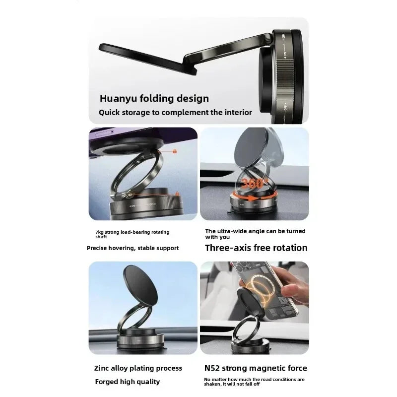 T30 Vacuum Magnetic Phone Holder Stand, for Magsafe Suction Cup Phone MountAdjustable Swivel Lock, for Your Car/Gym/Mirror Beauty Trend Shop