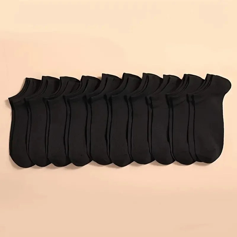 5/10 /20/30 Pairs Unisex Casual Plain Color Boat Socks Thin Breathable Comfy Anti Odor Sweat-absorbing Ankle Socks For Men Women Beauty World Shop