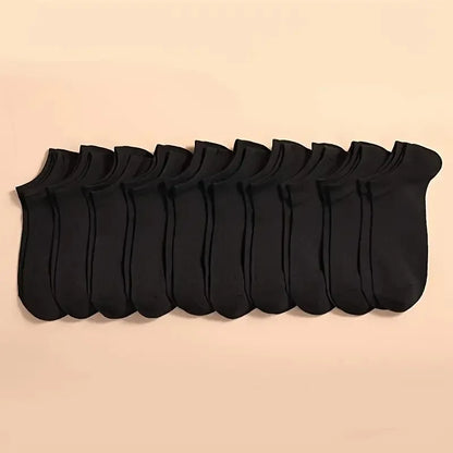 5/10 /20/30 Pairs Unisex Casual Plain Color Boat Socks Thin Breathable Comfy Anti Odor Sweat-absorbing Ankle Socks For Men Women Beauty World Shop