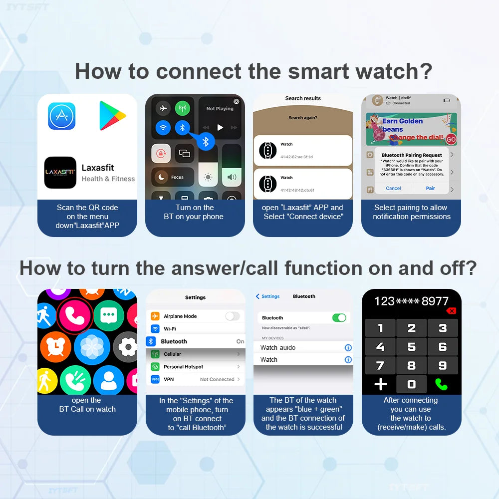 LAXASFIT H9 and H6 Smartwatch Dial to Answer Calls Calorie Tracking Heart Rate Blood Oxygen Monitoring Bluetooth Smart Watch Beauty World Shop