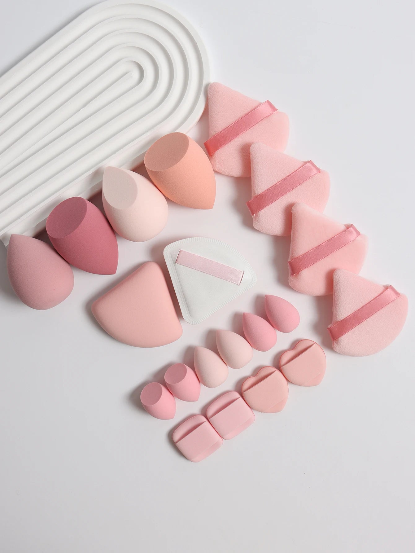 20 Pcs Pink Makeup Sponge and Makeup Puff Set Suitable for Face Cream and Powder Concealer Powder Makeup Machine Beauty World Shop