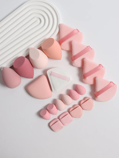 20 Pcs Pink Makeup Sponge and Makeup Puff Set Suitable for Face Cream and Powder Concealer Powder Makeup Machine Beauty World Shop