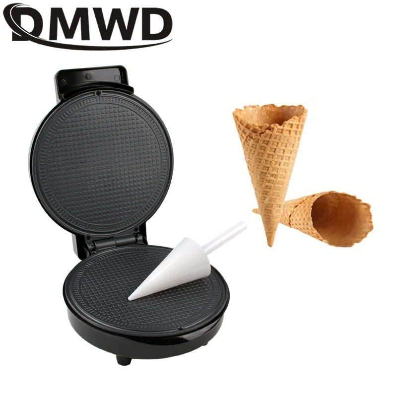 Electric Egg Roll Maker DIY Ice Cream Cone Machine Crispy Omelet Mold Sandwich Iron Crepe Baking Pan Waffle Pancake Grill Oven Beauty World Shop