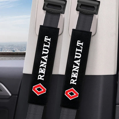 2PCS Carbon fiber Cotton Car Safety Belt Shoulder Cover seat belt pad for Renault koleos duster megane 2 logan clio Car Styling Beauty World Shop