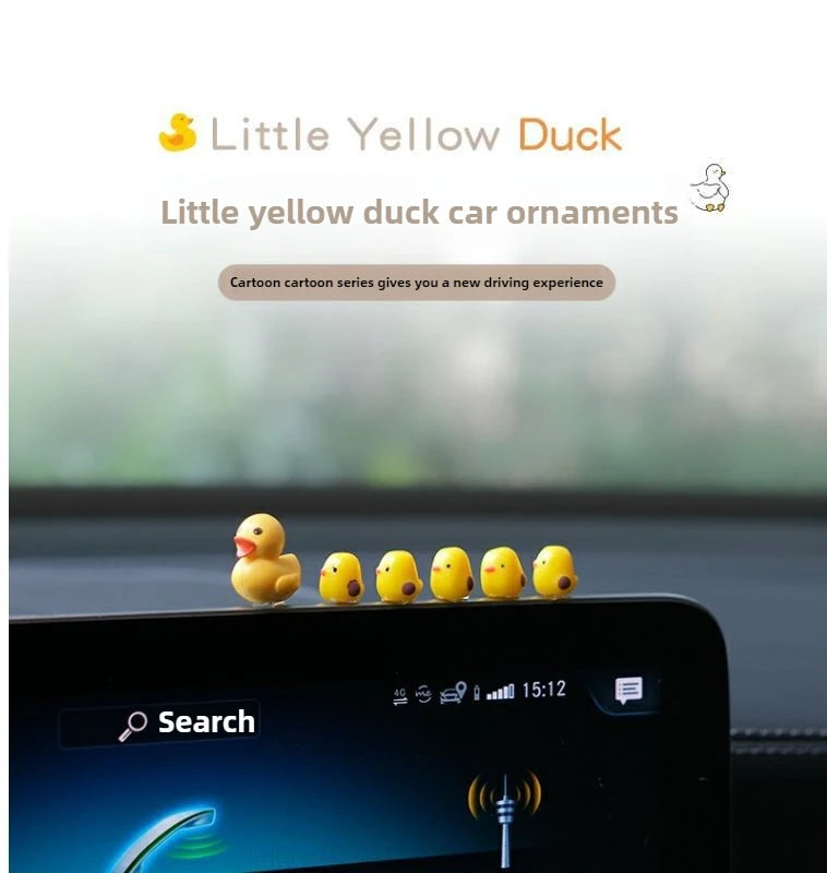 5Pcs Cute Mini Ducks Car Interior Decoration Auto Rearview Mirror Dashboard Ornaments For Woman Man Gift Car Accessories Beauty World Shop