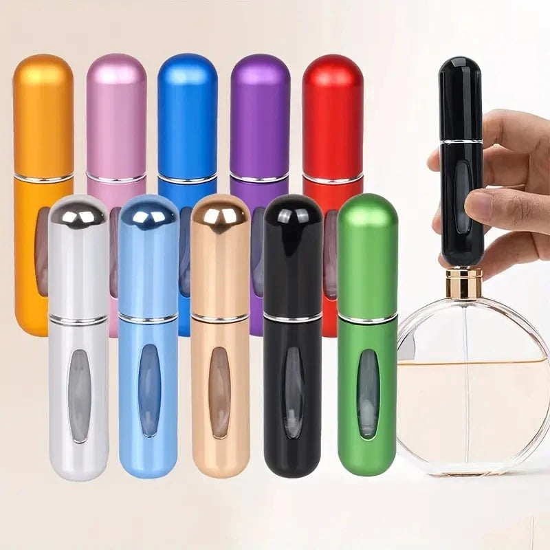Portable Mini Travel High-end Perfume Bottle Base Refill Bottle Straight Charging Small Sample Perfume Aluminum Material Beauty Fashion