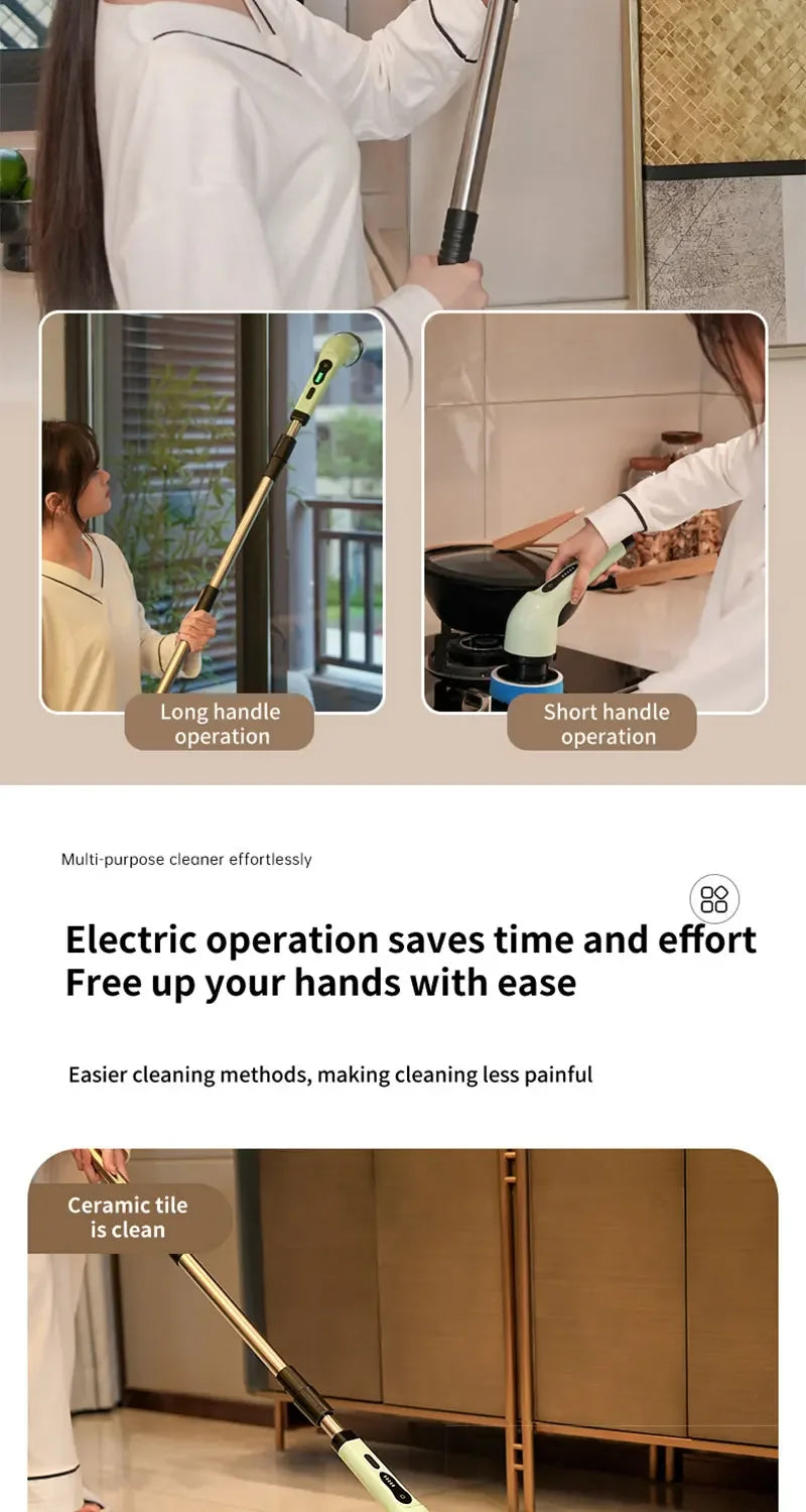 Cordless Spin Scrubber Electric Multipurpose Cleaning Brush for Kitchen Bathroom Toilet - Household Hair Brushes And Mops Beauty World Shop