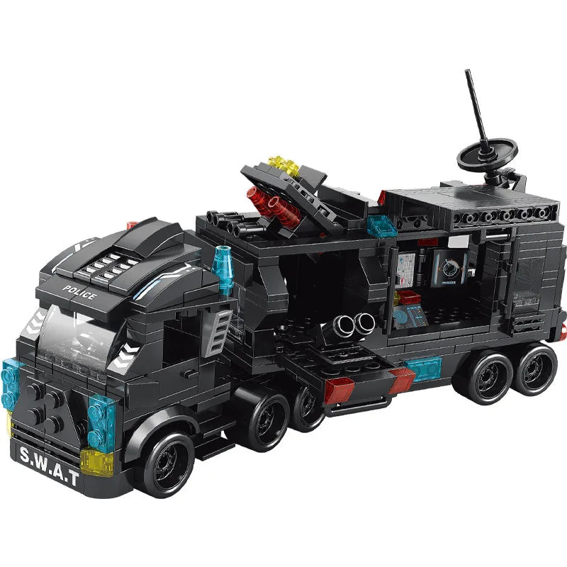 Compatible with Lego 585Pcs City Police Station SWAT Truck Car Building Blocks DIY Toys for Boys Kids Gifts Beauty World Shop