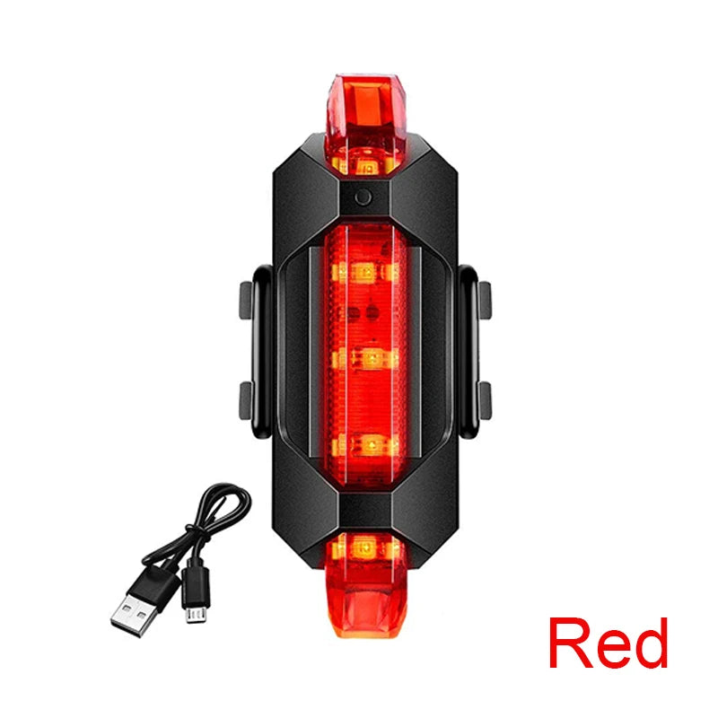 USB Rechargeable Bike Light Front Light Red Taillight Easy to Install 3 Modes Bicycle Accessories for the Bicycle Beauty World Shop