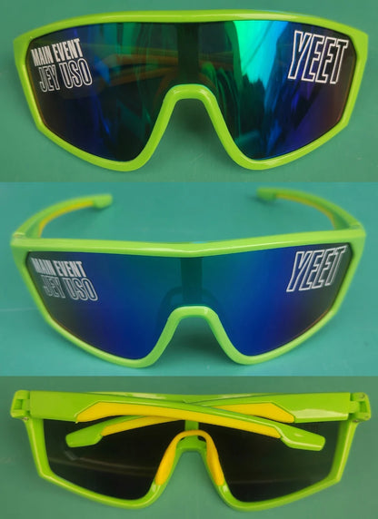 Jey Uso YEET Sunglasses Sports Shades MAIN EVENT Blue Glasses Bloodline USOS RARE Colors Motorcycle Glasses Beauty World Shop