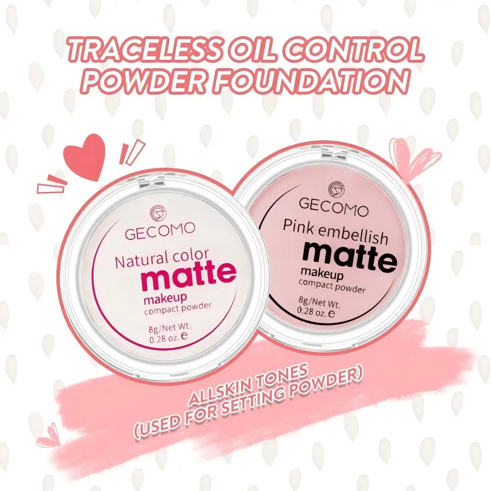 GECOMO Mattifying Compact Powder 12H Long Last Oil Control Silky Matt Makeup Setting Powder Translucent For All Skin Tones Beauty World Shop