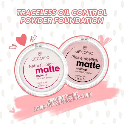 GECOMO Mattifying Compact Powder 12H Long Last Oil Control Silky Matt Makeup Setting Powder Translucent For All Skin Tones Beauty World Shop