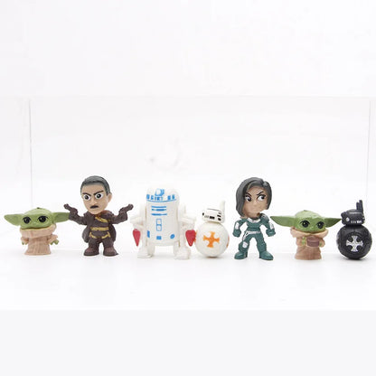 14pcs/set Darth Vader The Manda lorian DIN DJARIN Baby Yoda Skywalker R2-D2 C-3PO BB-8 Action Figure Movie Cartoon PVC Model Beauty World Shop