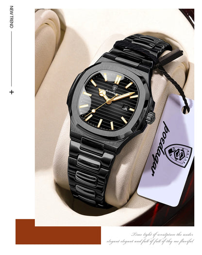 POEDAGAR Trendy Women’s Wristwatch Stainless Steel Date Quartz Ladies Watch Waterproof Luminous Original Watches For Woman Reloj Beauty World Shop
