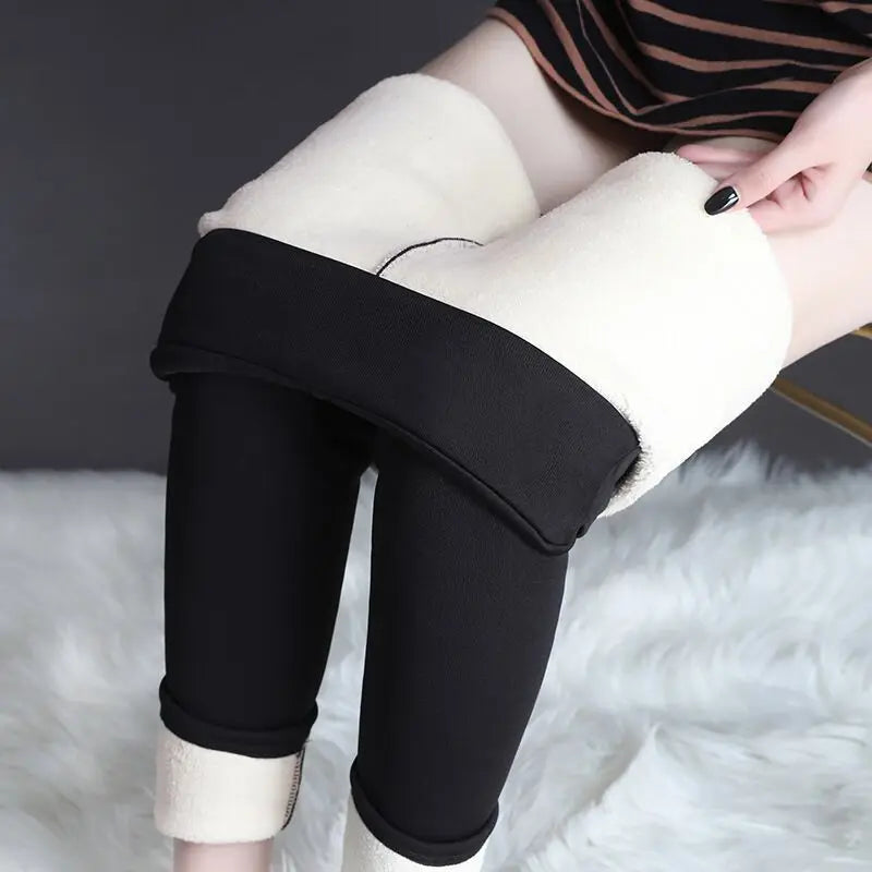 Women Thermal Leggings Winter Warm Sexy Elastic Translucent Pantyhose Female Fleece Thermal High Waist Slim Thicken Tight Pants Beauty World Shop