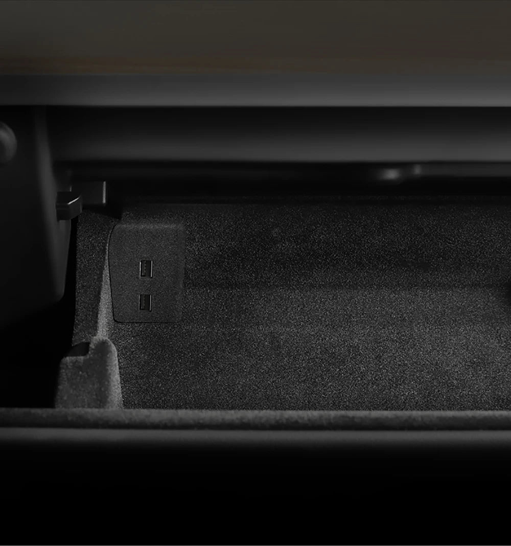 YZ Glove Box Docking Station For Tesla Model 3 Y Highland Juniper Quick Charger 4 USB Shunt Hub Flocking Adapter Powered Splitte Beauty World Shop