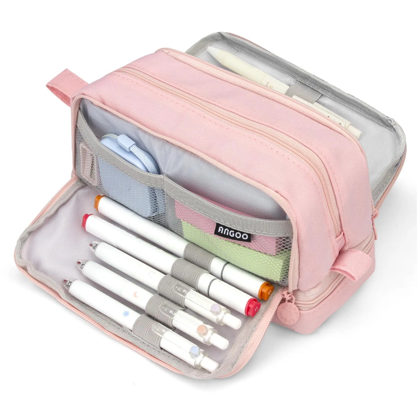 Large-Capacity Portable Pencil Case Minimalist Multi-Compartment Pencil Case Stationery Organizer Desktop Storage Pouch Beauty World Shop