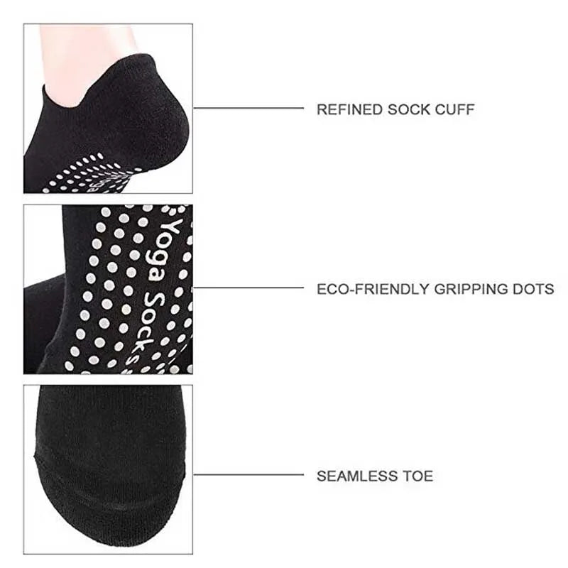 1Pair Non Slip Yoga Pilates Socks Gym Fitness Dance Barre Woman Socks Full Toe Ankle Fall Prevention Sports Grip Socks Beauty World Shop